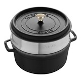 Cocotte ronde avec panier vapeur 26 cm Noir mat