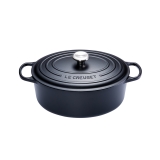 Cocotte Signature en fonte emaillee ovale 29 cm Noir Mat