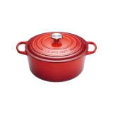 Cocotte Signature en fonte emaillee Ronde 24 cm Cerise