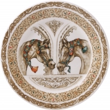 Coffret de 4 assiettes a canapes en faience Chevaux du vent