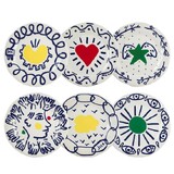 Coffret de 6 assiettes a dessert plates assorties L'Archipel Sentimental par Jea
