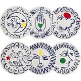 Coffret de 6 assiettes de table plates assorties L'Archipel Sentimental par Jean