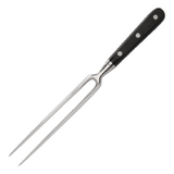 Fourchette Forge Pro droite 17 cm manche noir rivets laiton inox
