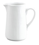 Pot a lait / Cremier 13 cl avec couvercle en porcelaine blanche 'Plisse' de Pill