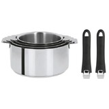 Serie de 4 casseroles Mutine amovibles 14 a 20 cm + 2 poignees noires