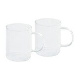 Set 2 mugs darjeeling en verre simple paroi strie 0,4l