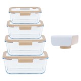 Set de 5 pieces "Sous-vide" compose de 4 boites rectangulaires & 1 pompe vide d'