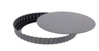 Moule a tarte cannelee droite demontable en acier antiadhesif o 24 cm