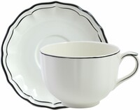Tasse & soucoupe jumbo FILET MANGANESE
