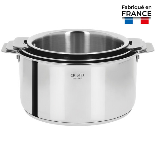 Coffret de 3 Casseroles Inox 16 à 20 cm Casteline Amovible