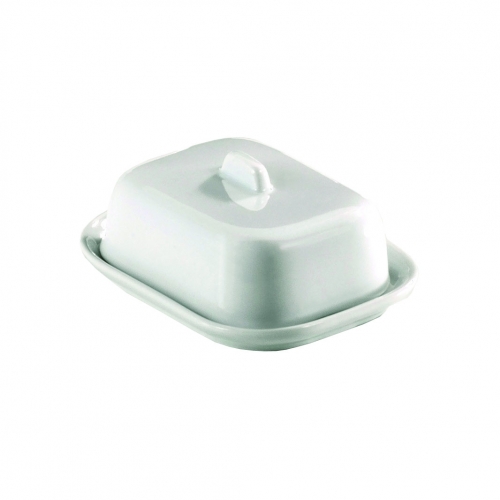 Mini beurrier 10 cm avec couvercle en porcelaine blanche de Pillivuyt