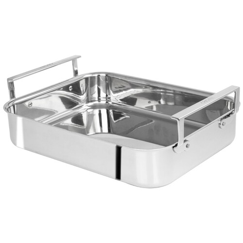 Plat à Four Roaster à 2 anses larges en inox Multiply sans accessoire 38x 33,5 cm