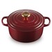 Cocotte Ronde 24cm Rouge Garnet bouton doré