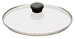 Couvercle en verre 16 cm avec bouton bakélite noire cookway fixe