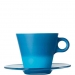 Tasse cappucino avec soucoupe en verre bleu Ooh! Magico