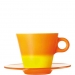 Tasse cappucino avec soucoupe en verre orange Ooh! Magico