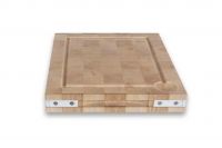 Billot a poser en bois de bout de charme equerres inox 35 x 45 cm