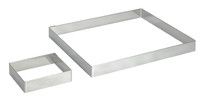 Cercle a tarte carre en inox H. 2 cm - L. 16 cm