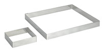 Cercle a tarte carre en inox H. 2 cm - L.28 cm