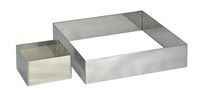 Cercle a entremets carre en inox H. 4,5 cm - L. 12 cm