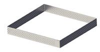 Cercle a tarte carre perfore en inox H. 2 cm - L. 17,5 cm