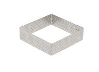 Cercle a tarte carre perfore en inox H. 2 cm - L. 8 cm