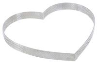 Cercle a tarte "coeur" perfore en inox H. 2 cm - O 22 cm