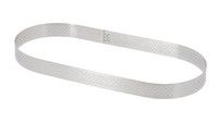 Cercle a tarte perfore oblong en inox H. 2 cm - L. 27 cm - l. 8 cm