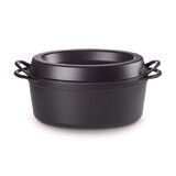 Cocotte en fonte emaillee DOUFEU ovale 32 cm Noire