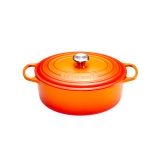 Cocotte Signature en fonte emaillee ovale 40 cm Volcanique