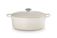 Cocotte Signature en fonte emaillee ovale 31 cm Meringue