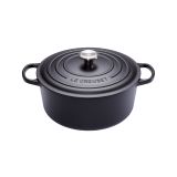 Cocotte Signature en fonte emaillee ronde 26 cm Noir Mat