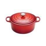 Cocotte Signature en fonte emaillee Ronde 26 cm Cerise