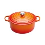 Cocotte Signature en fonte emaillee Ronde 28 cm Volcanique