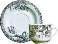 Coffret de 2 Tasses & Soucoupes Dejeuner Tulipes Noires