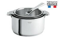 Coffret de 3 Casseroles 16 a 20 cm avec 1 Poignee Inox CASTELINE AMOVIBLE