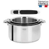 Serie de 3 casseroles 16 a 20 cm Casteline amovible + 1 Poignee Zenith 3