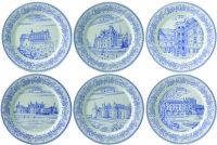Coffret de 6 assiettes a mignardises en faience Chateaux de la Loire