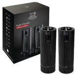 coffret duo line electrique moulin a poivre + moulin a sel 15cm noir mat