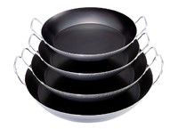 Coupe speciale paella en tole bleue a 2 anses o 20 cm