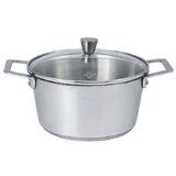 Faitout 24 cm avec couv. Verre bombe Cristel 1826