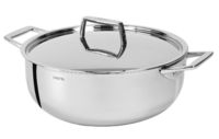 Faitout 28 cm 2 anses avec couvercle inox Castelpro 5 ply