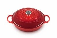 Faitout en fonte emaillee 30 cm Cerise avec Interieur Sable