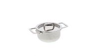 Faitout mini 10 cm 2 anses avec couvercle inox Castelpro 5 ply