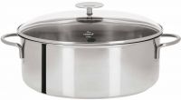 Faitout ovale 30 cm inox Mutine induction anses fixes avec grille & couvercle en
