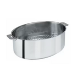 Faitout ovale 30 cm inox Mutine amovible & grille sans couvercle