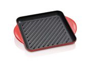 Gril carre en fonte emaillee 24 cm Cerise