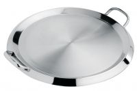 Grill Plancha rond a poignees Inox 34 cm