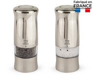 Moulins a sel et a poivre electriques Duo Zeli Chrome mat 14 cm
