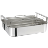 Plat a Four Roaster a 2 anses larges en inox Multiply avec grille & thermometre 43 x 33 x 13 cm